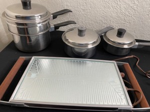 lot 305 image: Luster Craft Sauce Pans & Double Boiler Plus Electric Warmer
