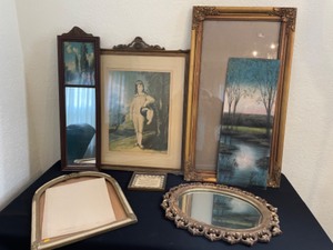 lot 319 image: Pink Boy By MezzogravureChalk Original, Mirrors and Some Other Pictures & Frames