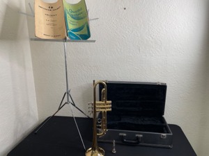 lot 101A image: Trumpet in Case With Music Stand