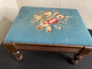 lot 327A image: Vintage Needlepoint Stool