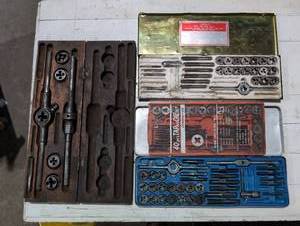lot 61 image: (4) Vintage tap and die sets