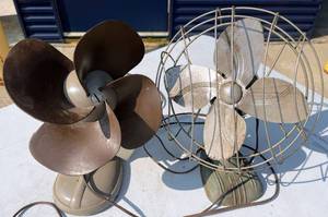 lot 5 image: 2 Antique Fans
