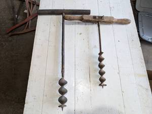 lot 66 image: T-handled wood Augers (2)