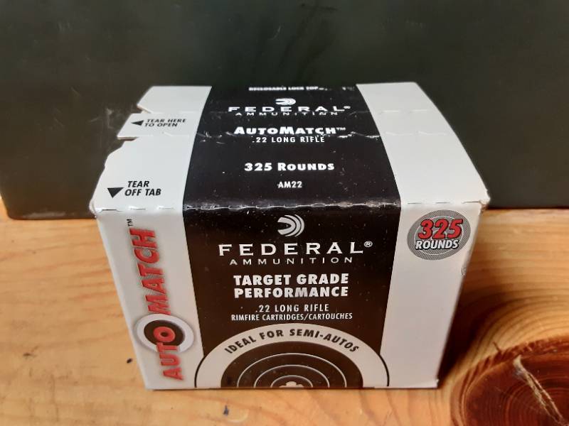 lot 4 image: Box of 325 Federal Ammunition .22 LR, Rim Fire Cartridges, 40gr Solid Bullet