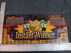 lot 60 image: Instant Winner  slot machine glass sign