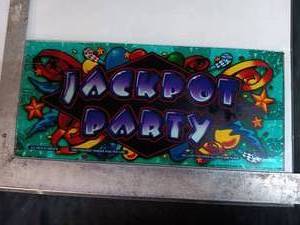 lot 63 image: Jackpot Party slot machine glass sign