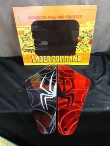 lot 80 image: Vintage Lazer Command game screen cover and 2-piece spider plaque