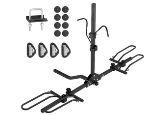 lot 376 image: VEVOR Hitch Mount Bike Rack, 80 LBS Capacity Ebike Rack, 2-Bike Platform Style for 1.25-2-inch Hitch Receiver, Titling and Folding Bike Carrier with Tires up to 2.4 Wide, for Car, SUV, Truck, RV