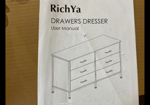 lot 297 image: RichYa 6 Drawer Dresser, White