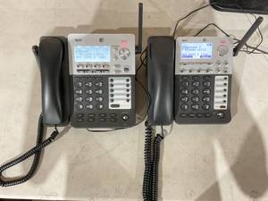 lot 328 image: LOT OF 2 Phones AT&T SYNJ BLACK - DECT 6.0 4-LINE EXPTAD