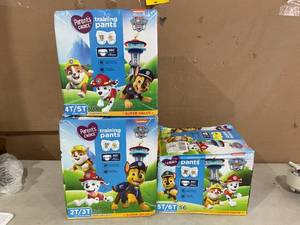 lot 339 image: Lot of 3 Parents Choice Paw Patrol Training Pants for Boys, Miscellaneous Sizes