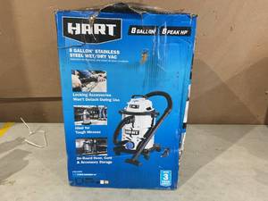 lot 381 image: HART 8 Gallon 6 Peak HP Stainless Steel WetDry Vacuum, VOC812SF 3701