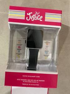 lot 396 image: Justice Unisex Tween Smart Watch with Silicone Strap with Perforated Band in Black