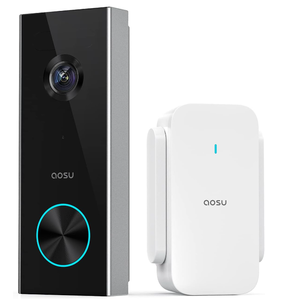 lot 74 image: AOSU Doorbell Camera Wireless, Battery-Powered Video Doorbell with Chime