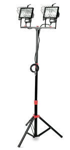 lot 109 image: Hyper Tough 1000W Halogen 2 Light Corded Tripod Mounted Portable Work Light