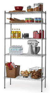 lot 111 image: Hyper Tough Chrome Wire Shelf 5-Tier 1750lb Total Capacity