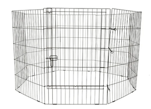 lot 128 image: Vibrant Life 36 High 8-Panel Customizable Pet Exercise Playpen with Door for Dogs Upto 70 lb