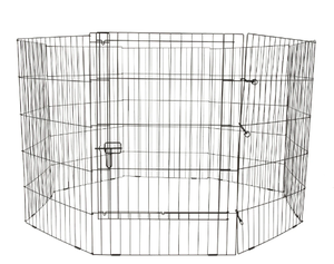 lot 129 image: Vibrant Life 36 High 8-Panel Customizable Pet Exercise Playpen with Door for Dogs Upto 70 lb