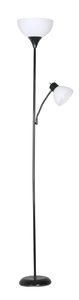 lot 165 image: Mainstays 72 Black Combo Floor Lamp With Reading Lamp