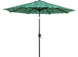 lot 174 image: Mainstays Palm Round Outdoor Tilting Market Patio Umbrella with Crank