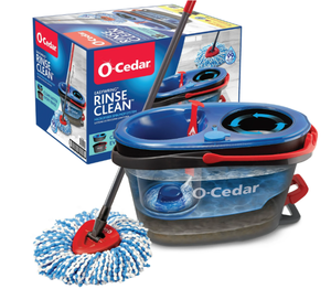 lot 405 image: O-Cedar RinseClean Clean Water Spin Mop and Bucket System  Clean with Clean Water