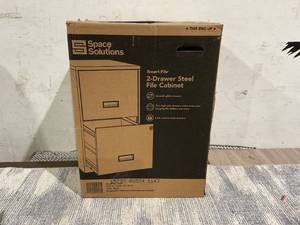 lot 112 image: Space Solutions 18 Deep 2 Drawer Letter Width Vertical File Cabinet