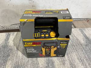 lot 151 image: 800 Peak Amp Jump Starter w 120 PSI Compressor, pivoting LED light, 3X USB ports