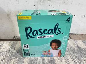 lot 158 image: Rascals Premium Diapers CoComelon Edition Size 4, 148 Count