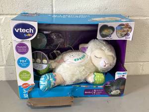 lot 491 image: VTech 3-in-1- Starry Skies Sheep Soother Plush, Plastic Baby Sleep Sound Machines & Soothers