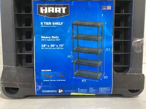 lot 575 image: Hart Black Plastic 5-Tier Shelf