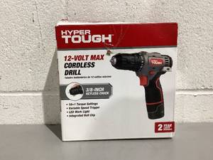 lot 402 image: Hyper Tough 12V Max Lithium-Ion Cordless 2-Speed Drill Driver with 1.5Ah Battery and Charger