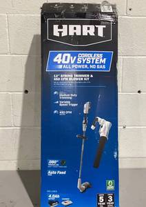 lot 406 image: HART 40-Volt 12 Trimmer and Blower Combo Kit