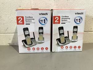 lot 457 image: LOT OF 2 VTech CS5229-2 2 Handset Extended Range DECT 6.0 Cordless Phone with Answering System