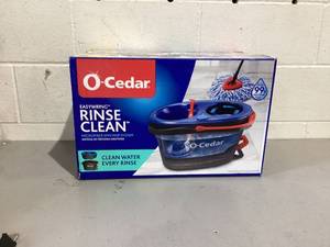 lot 468 image: O-Cedar RinseClean Clean Water Spin Mop and Bucket System  Clean with Clean Water