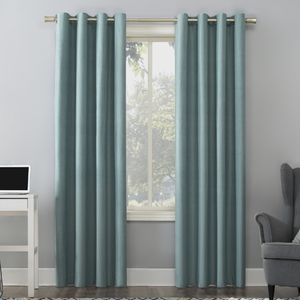lot 540 image: LOT OF 2 Sun Zero Duran Thermal Insulated 100% Blackout Grommet Curtain Panel