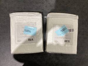 lot 534 image: LOT OF 2 Fieldcrest Arden Solid Cotton Sheer Grommet Top Single Curtains