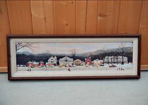 lot 108 image: Vintage Norman Rockwell Main Street Stockbridge Print with Certificate of Authenticity