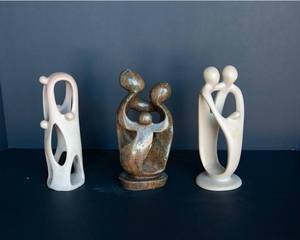 lot 46 image: African Abstract Soapstone Sculptures Lot 2
