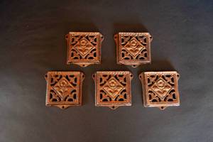 lot 187 image: Antique Cast Iron Church Pew Cardholders