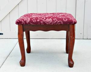 lot 21 image: Wine Colored Fabric Stool