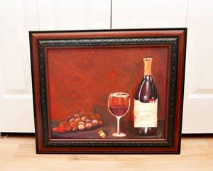 lot 143 image: Hand Painted Wine Art by Joyce Johannes