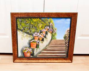 lot 10 image: Hand Painted Outdoor Scene Art by Joyce Johannes