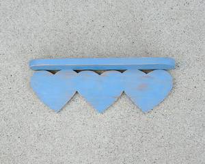 lot 35 image: Blue Wooden Heart Shelf