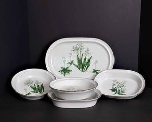 lot 134 image: Vintage Noritake Stoneware Mountain Flowers Serving Dishware