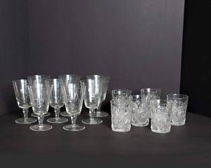 lot 232 image: Glass Water Goblets and Drinking Glasses