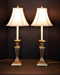 lot 229 image: Pair of Gold Table Lamps