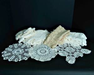 lot 207 image: Handmade Crocheted Doilies