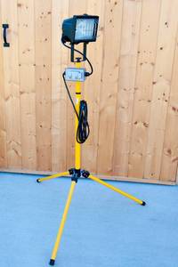 lot 201 image: Utility Lamp on Tripod with Electric Socket