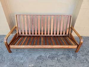 lot 81 image: Contemporary Wooden Slatted Futon (missing mattress) - Modern Design