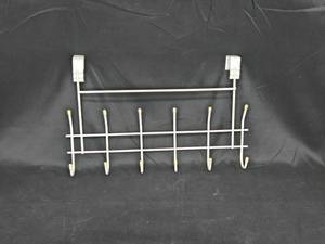 lot 90 image: Wall-Mounted Metal Coat Rack with 6 Hooks